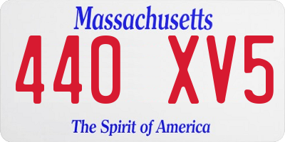 MA license plate 440XV5
