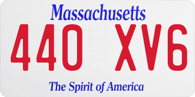 MA license plate 440XV6