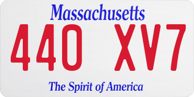 MA license plate 440XV7