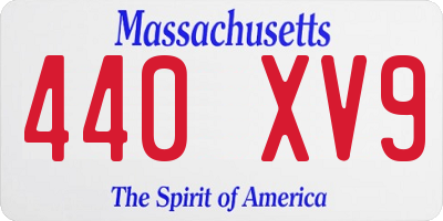 MA license plate 440XV9