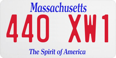 MA license plate 440XW1