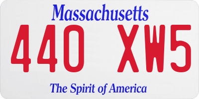 MA license plate 440XW5