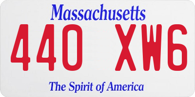 MA license plate 440XW6