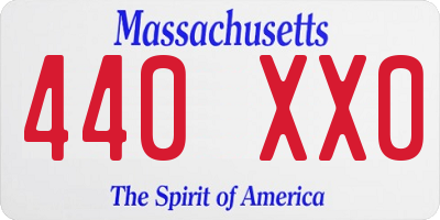 MA license plate 440XX0