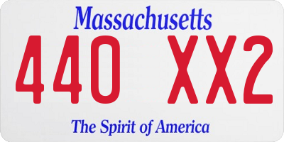 MA license plate 440XX2