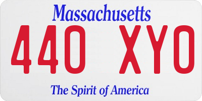 MA license plate 440XY0