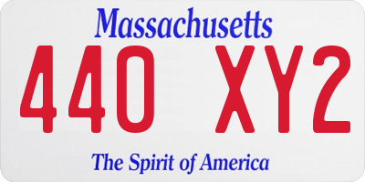 MA license plate 440XY2