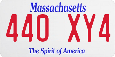 MA license plate 440XY4