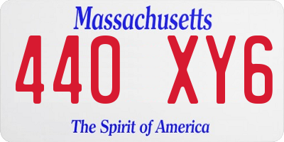 MA license plate 440XY6