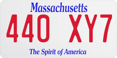 MA license plate 440XY7