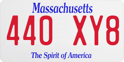 MA license plate 440XY8