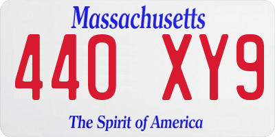 MA license plate 440XY9
