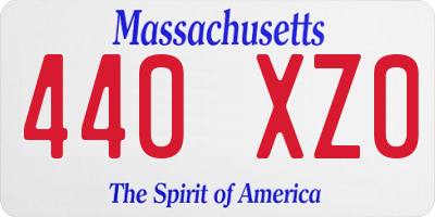 MA license plate 440XZ0