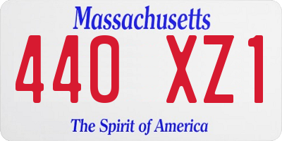 MA license plate 440XZ1