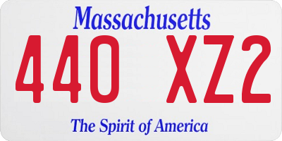 MA license plate 440XZ2