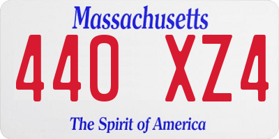 MA license plate 440XZ4
