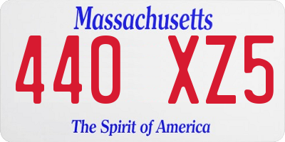 MA license plate 440XZ5