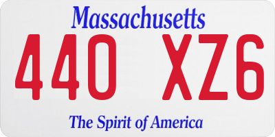 MA license plate 440XZ6