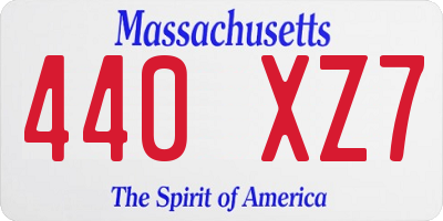 MA license plate 440XZ7
