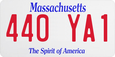 MA license plate 440YA1