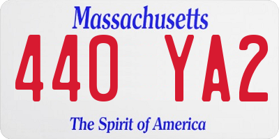 MA license plate 440YA2