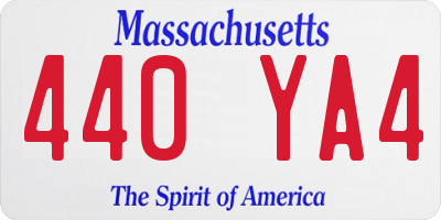 MA license plate 440YA4