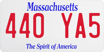 MA license plate 440YA5