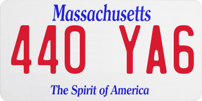 MA license plate 440YA6