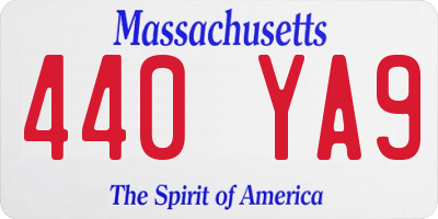 MA license plate 440YA9