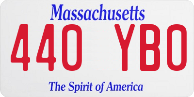 MA license plate 440YB0