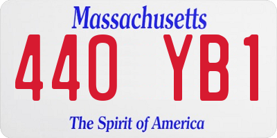 MA license plate 440YB1