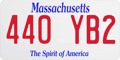 MA license plate 440YB2