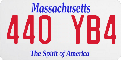 MA license plate 440YB4