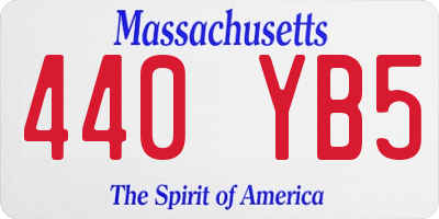 MA license plate 440YB5