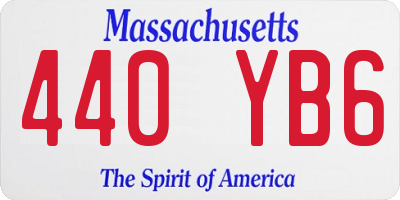 MA license plate 440YB6