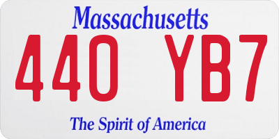 MA license plate 440YB7