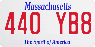 MA license plate 440YB8