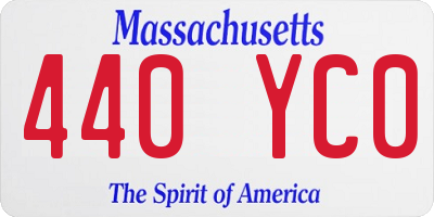 MA license plate 440YC0