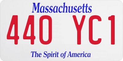 MA license plate 440YC1