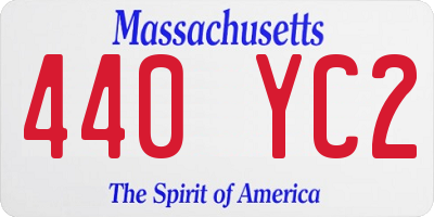MA license plate 440YC2