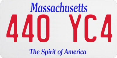 MA license plate 440YC4