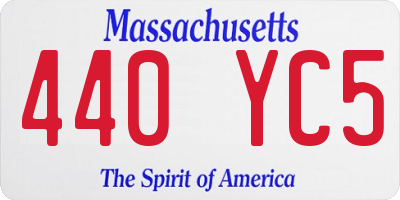 MA license plate 440YC5