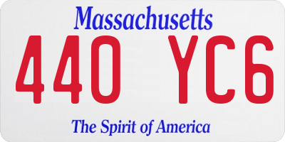 MA license plate 440YC6