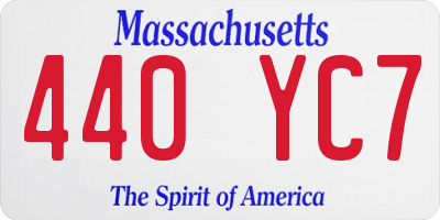 MA license plate 440YC7