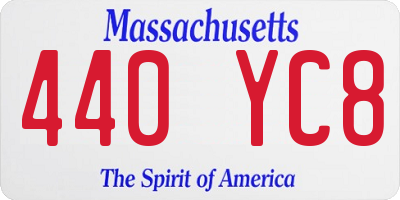 MA license plate 440YC8