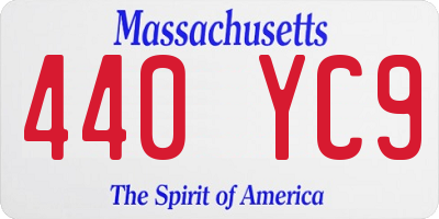 MA license plate 440YC9