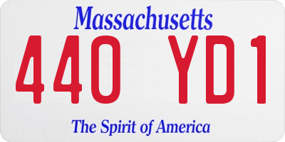 MA license plate 440YD1