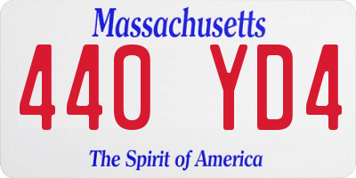 MA license plate 440YD4