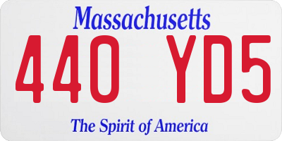 MA license plate 440YD5