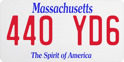 MA license plate 440YD6